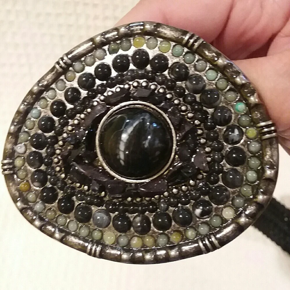 Jessica Simpson Black Braided Belt